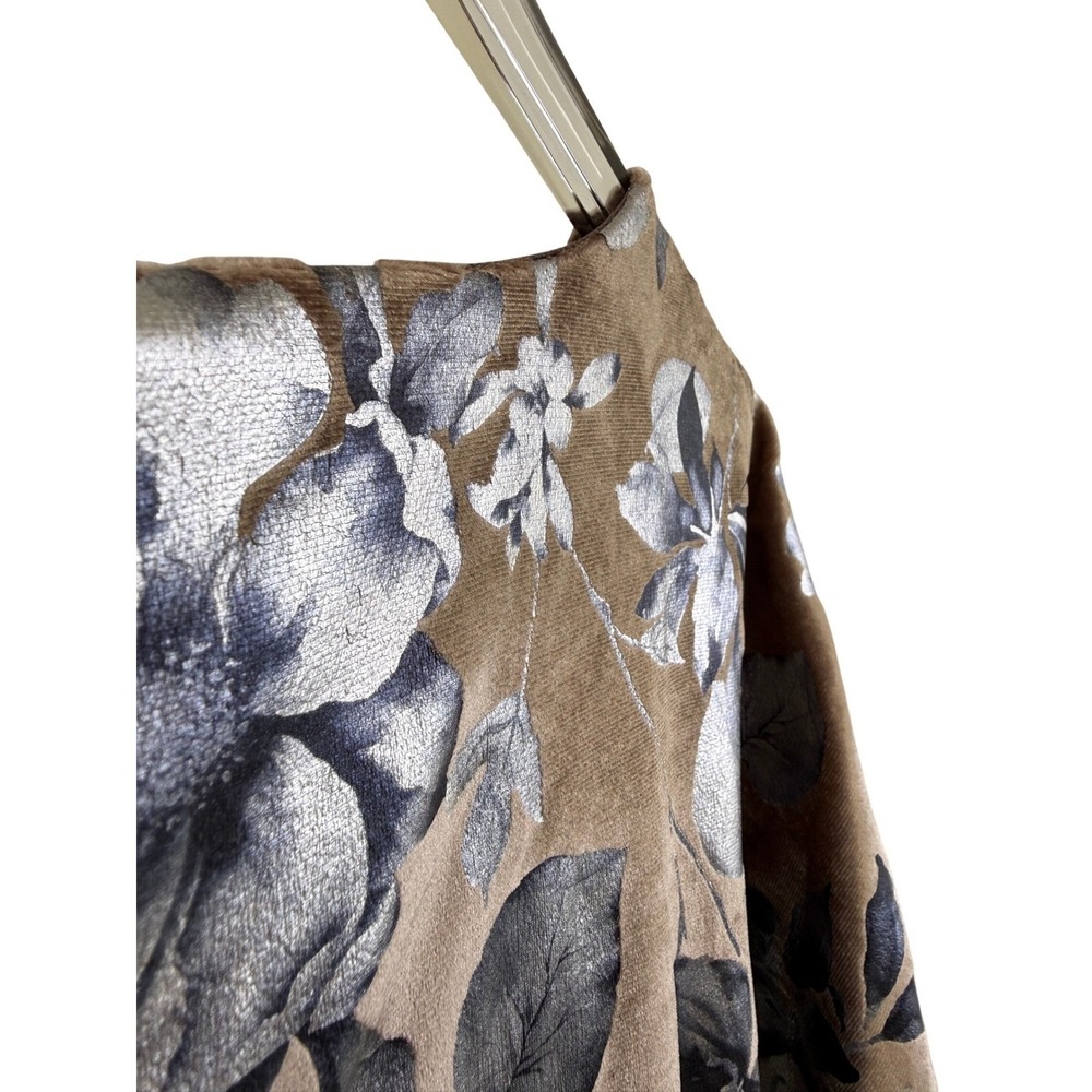 NEW Adrianna Papell FOIL Velvet Floral Maxi Dress GOWN Women 16W Taupe Burnout - Picture 10 of 13